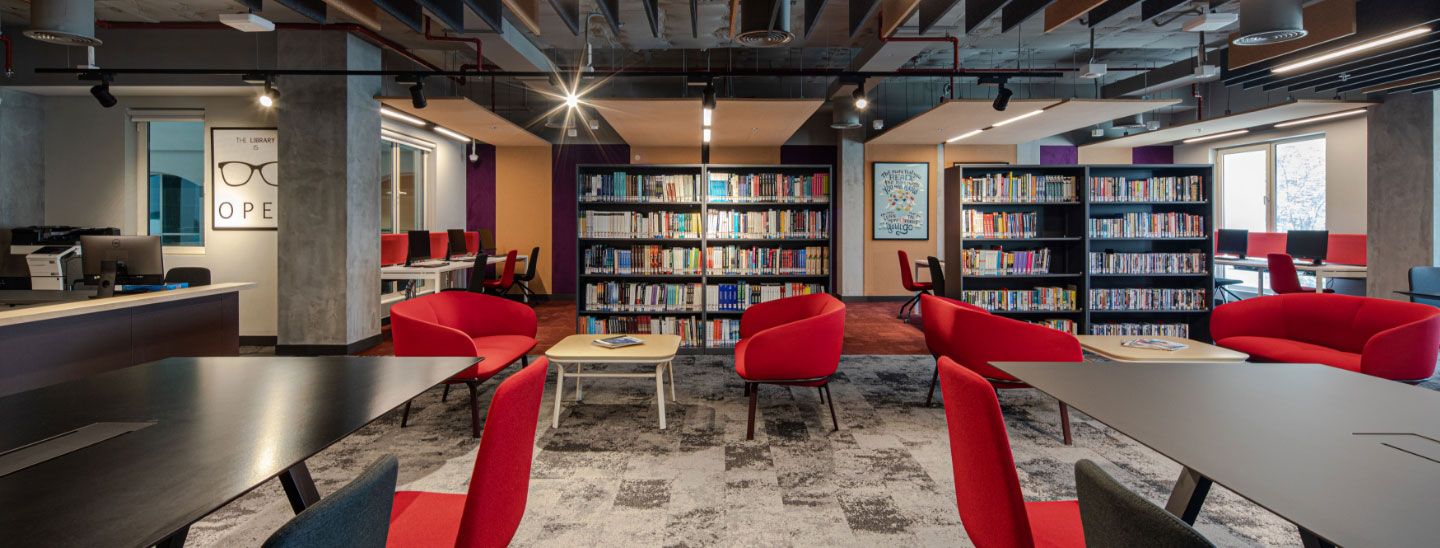 Campus library study area