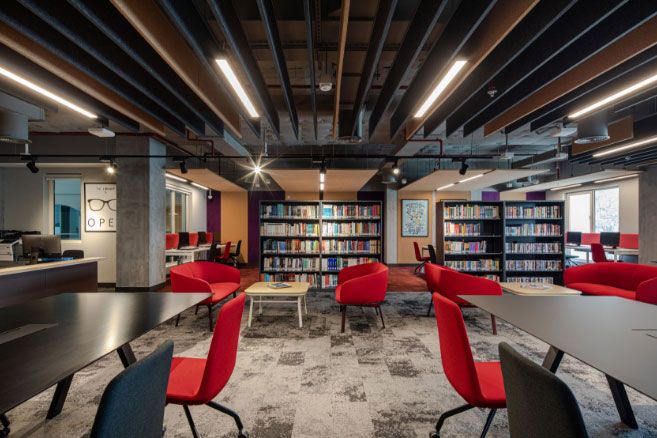 Campus library study area