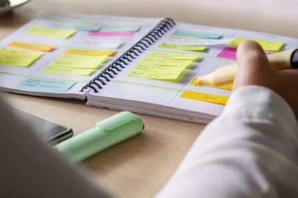 Colourful organised diar