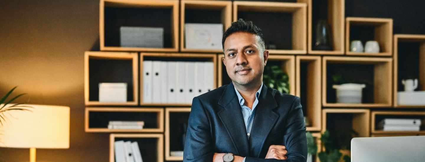 Man working in home office