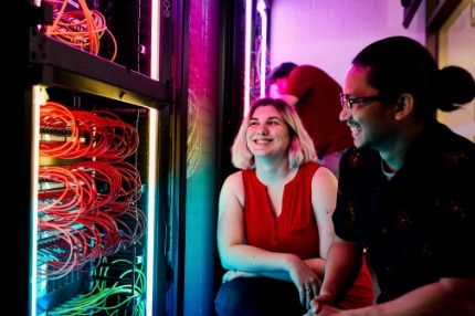 People working in computer lab