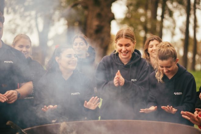Students outside adventure