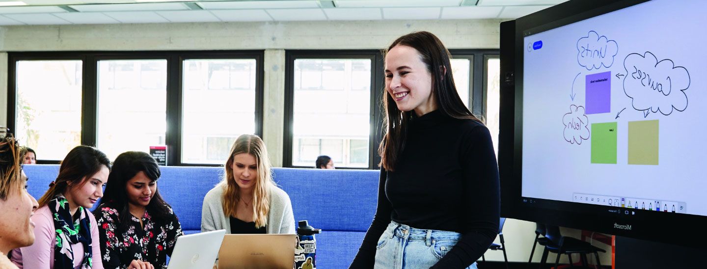 Woman leading meeting