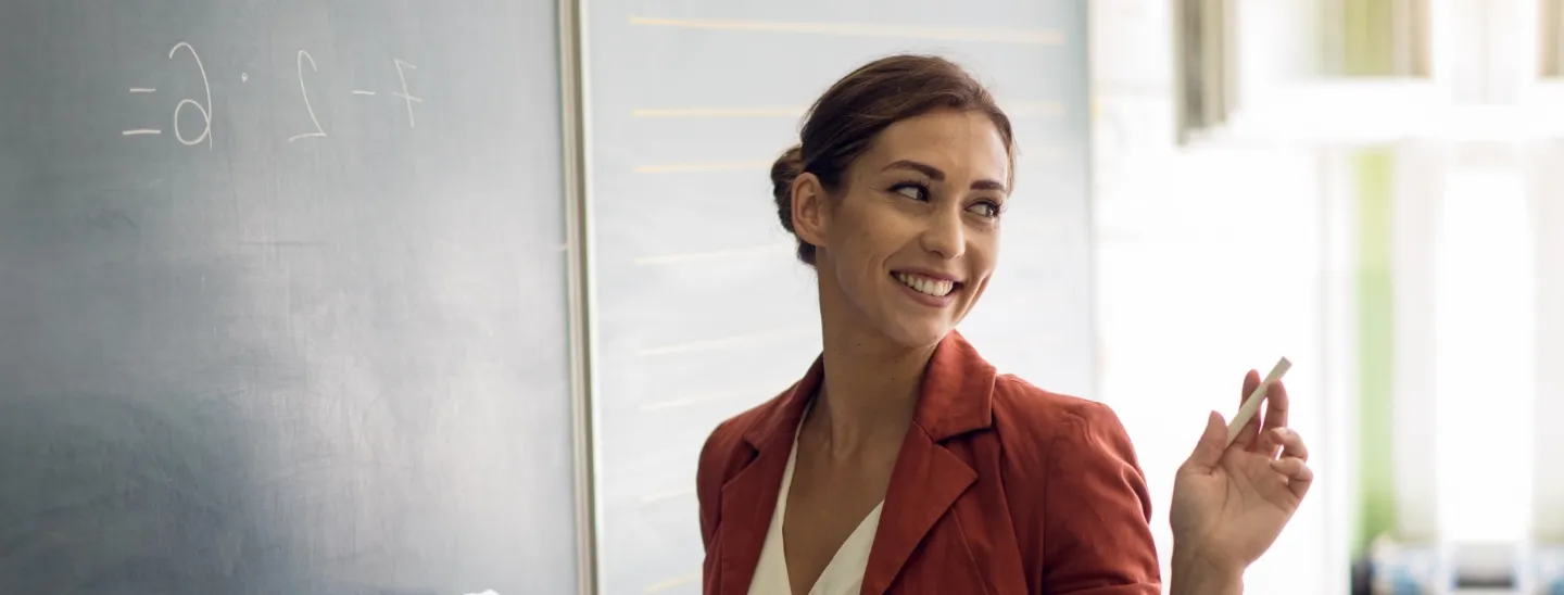 Woman teaching class