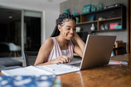 Woman using laptop working